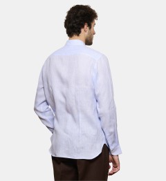 Chemise en lin ciel coupe cintrée