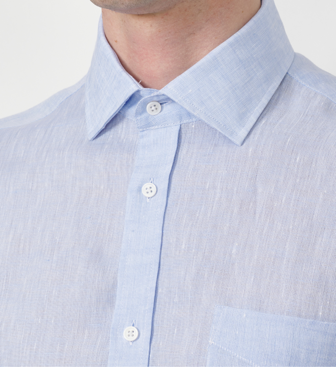 Chemise homme en lin ciel coupe droite