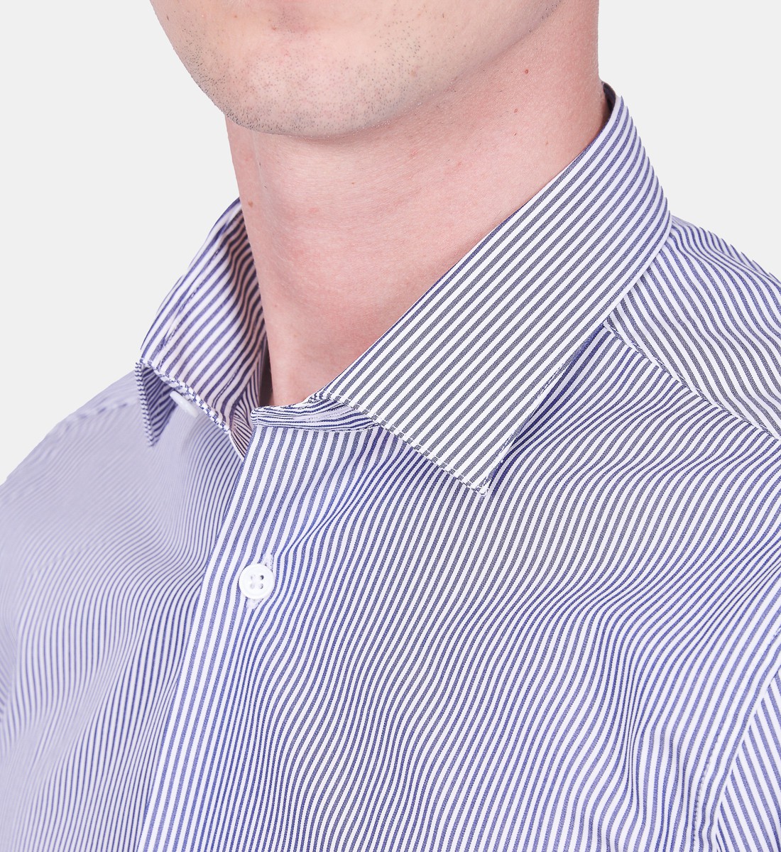 Chemise à rayures bâtons marine coupe cintrée