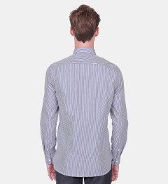 Chemise à rayures bâtons marine coupe cintrée