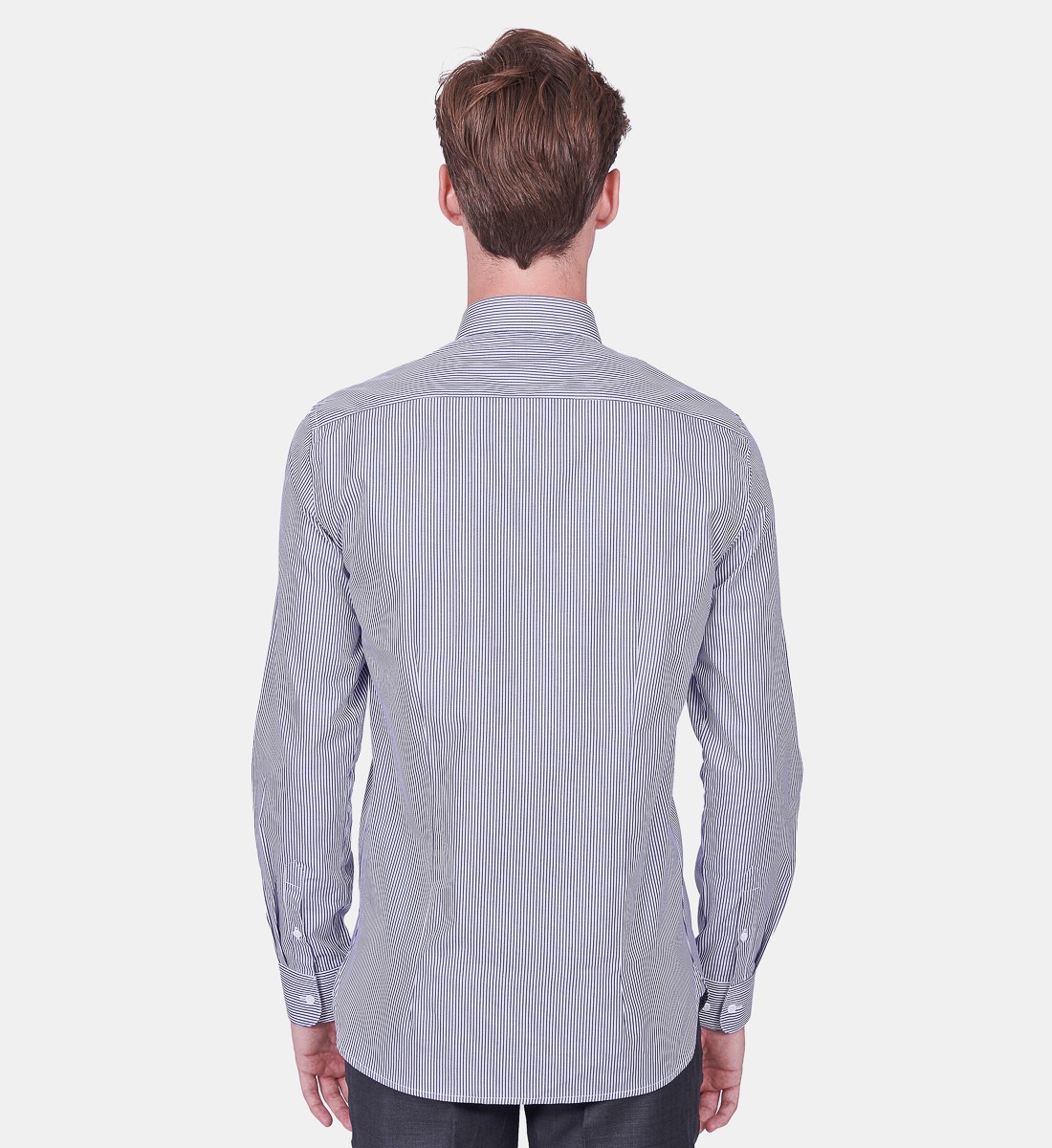 Chemise à rayures bâtons marine coupe cintrée
