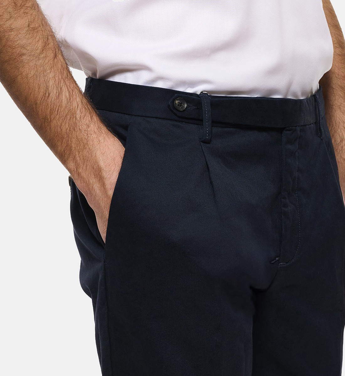 Pantalon en coton marine