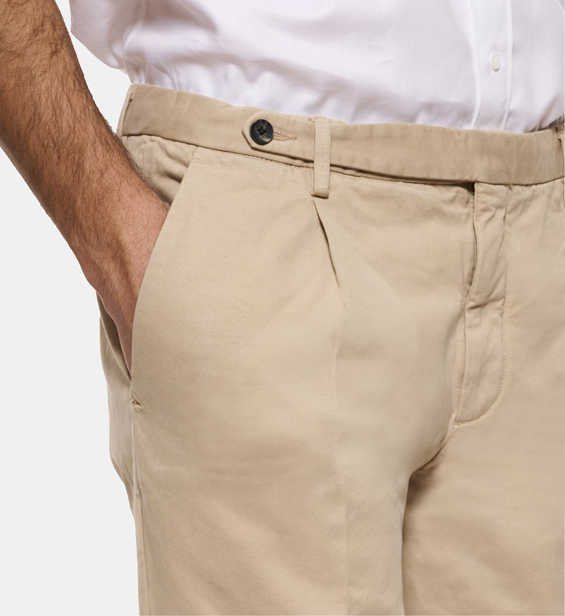 Pantalon en coton beige