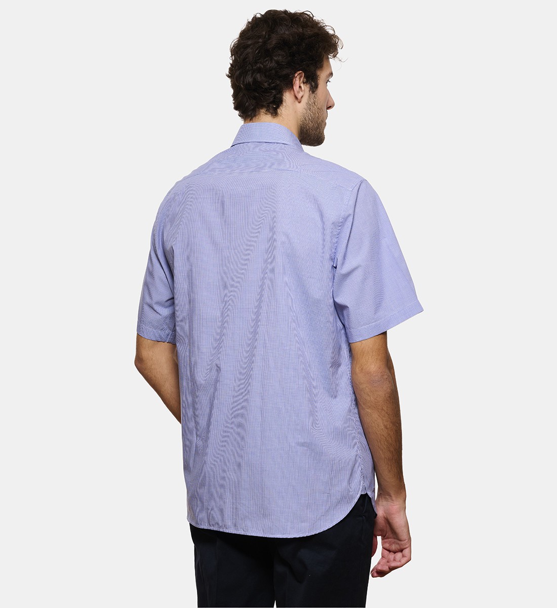Chemise vichy ciel coupe droite manches courtes