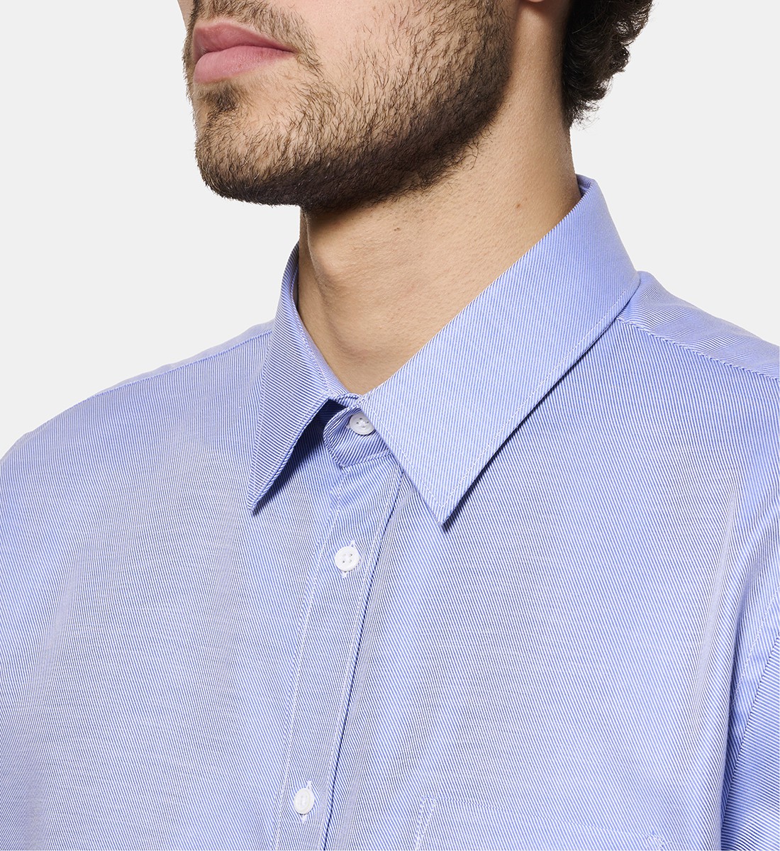 Chemise ciel coupe droite manches courtes