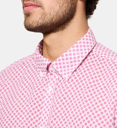 Chemise manches courtes coupe cintrée BASILE rose
