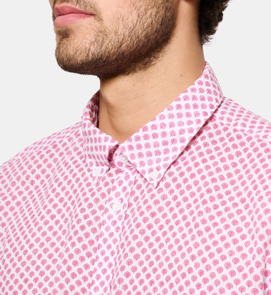 Chemise manches courtes coupe cintrée BASILE rose