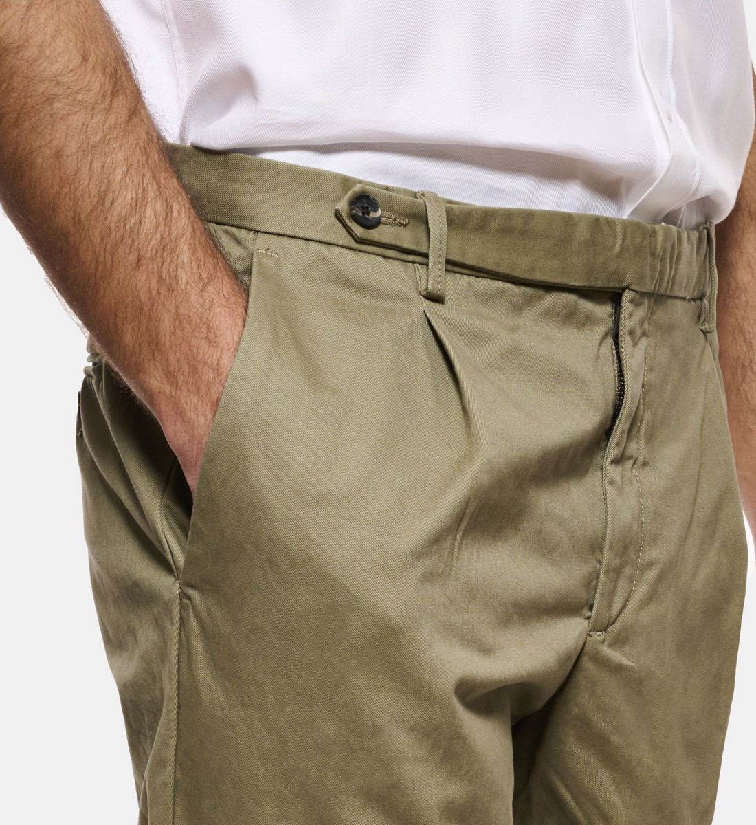 Pantalon en coton kaki