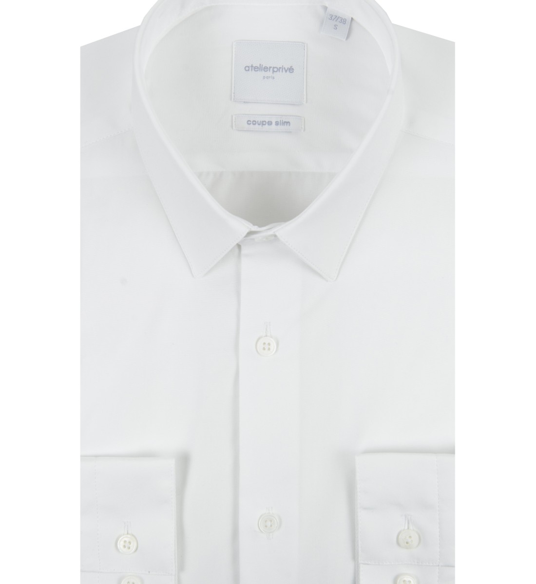 Chemise cintrée petit col BLANC