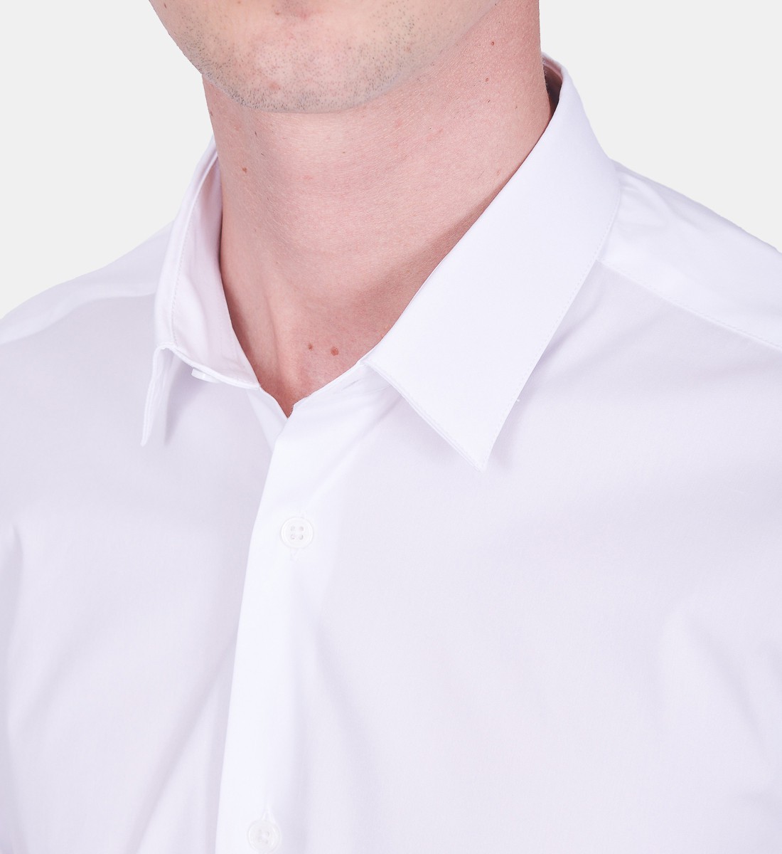 Chemise cintrée petit col BLANC