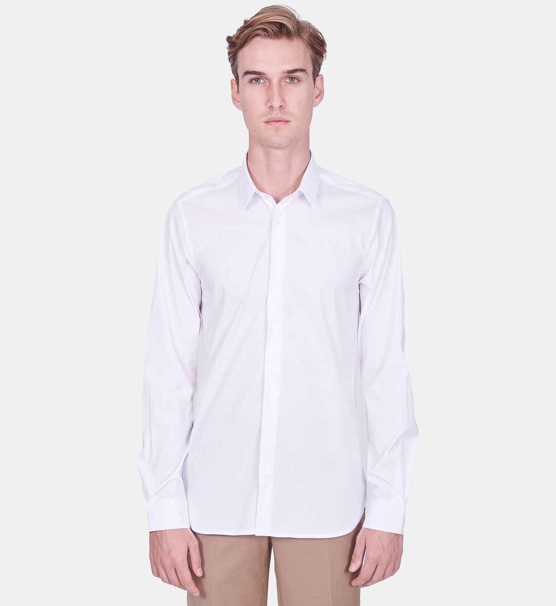 Chemise cintrée petit col BLANC