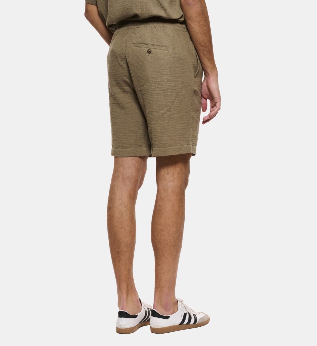 Bermuda gaze de coton kaki