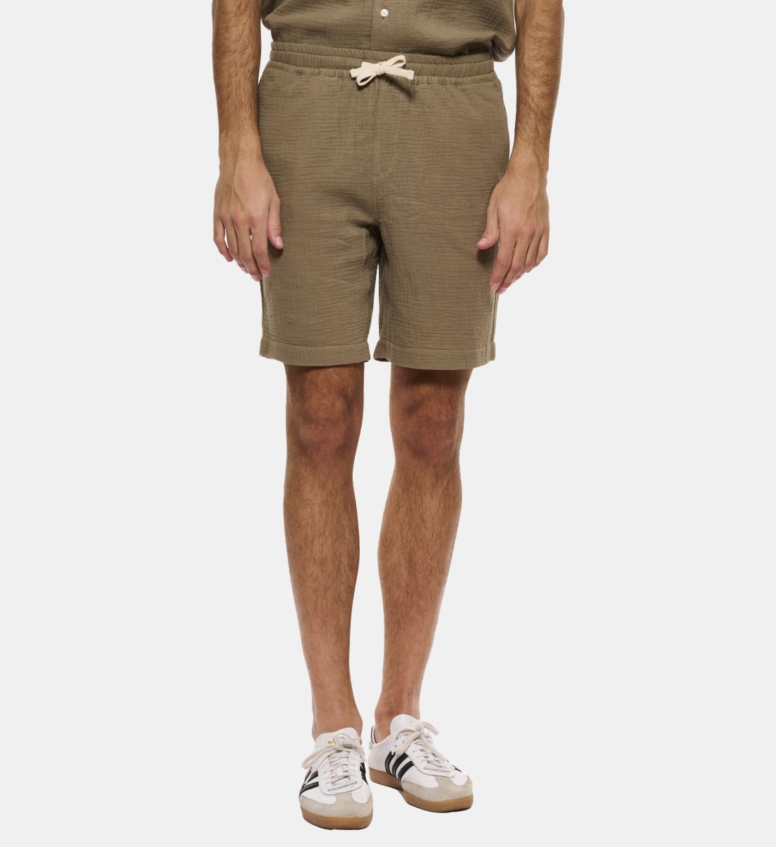 Bermuda gaze de coton kaki