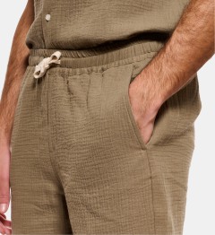 Bermuda gaze de coton kaki