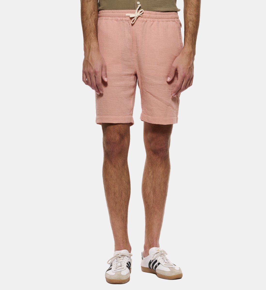 Bermuda gaze de coton rose