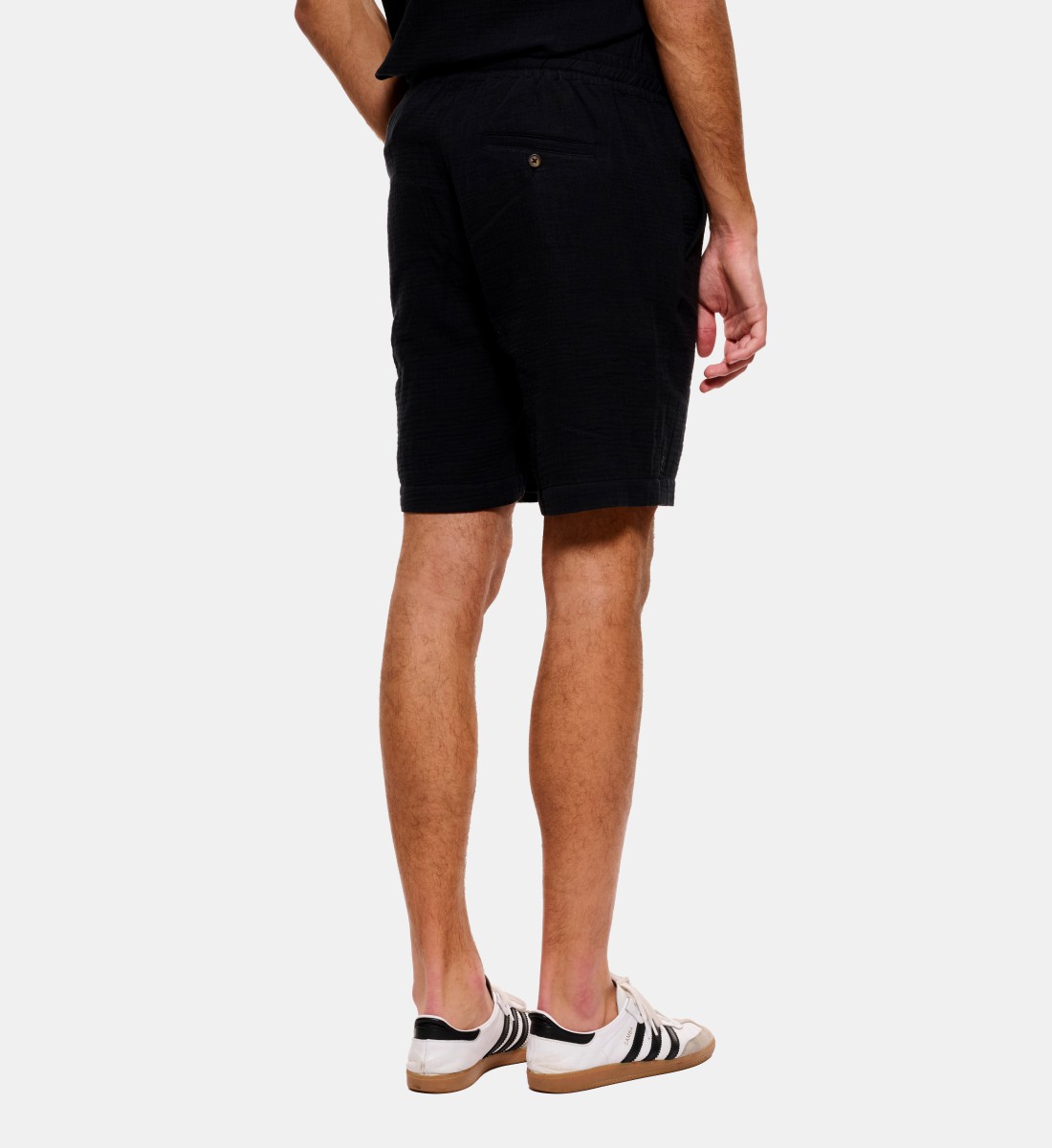 Bermuda gaze de coton noir