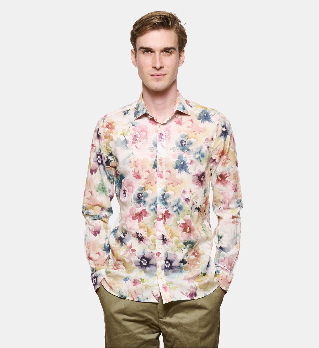 Chemise volie de coton SUMMER PRINT coupe droite