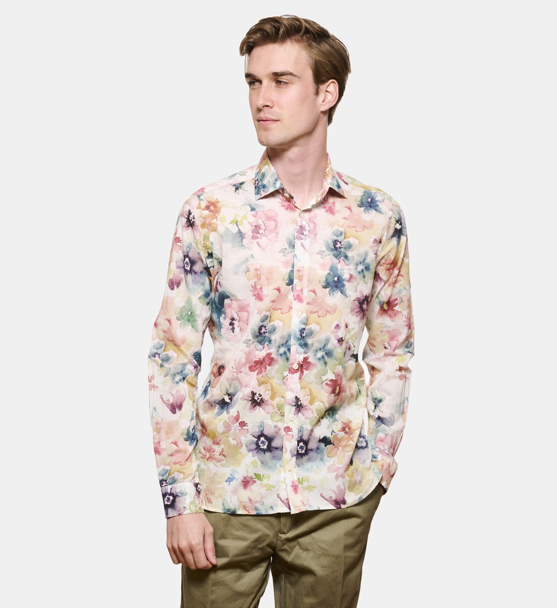 Chemise volie de coton SUMMER PRINT coupe droite